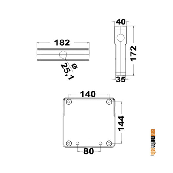 Osculati Pushpit Mounting Outboard Stowage Bracket