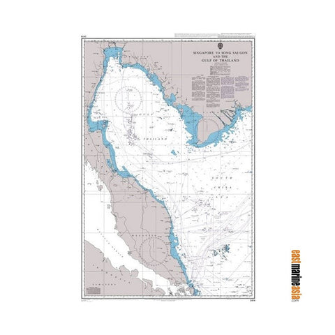 British Admiralty Nautical Chart #2414 Singapore to Song Sai Gon and The Gulf of Thailand