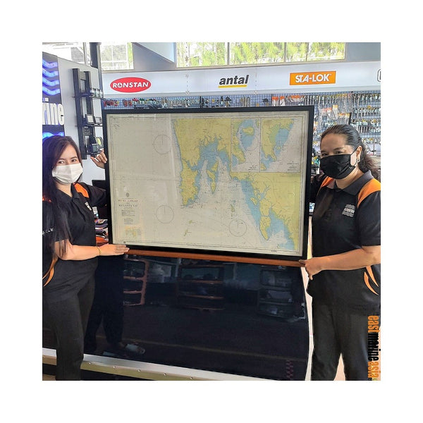 British Admiralty Framed Nautical Chart #3941 Mu Ko Similan to Ko Lanta Yai (Phuket Island)