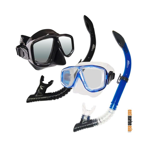 Deep Blue Bora Snorkelling Set with Mesh Bag