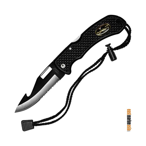Saekodive 3118 Black Stainless Steel Blade Folding Dive Knife