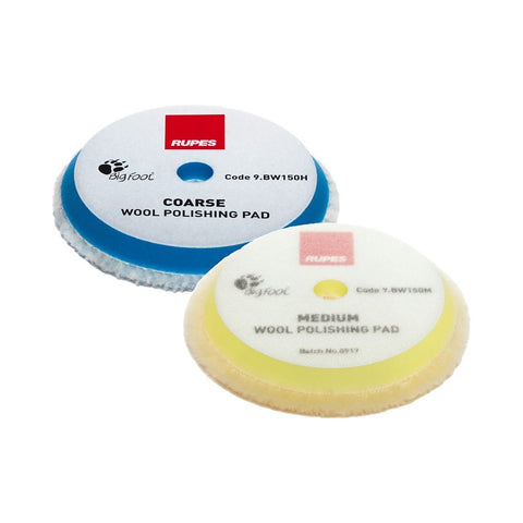 Rupes BigFoot 130 - 145 mm Wool Polishing Pads for Random Orbital, Gear Driven and Triple Action Polishers