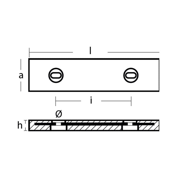 Tecnoseal 02512AL Twin Disc Arneson Plate Engine Anode - Aluminium