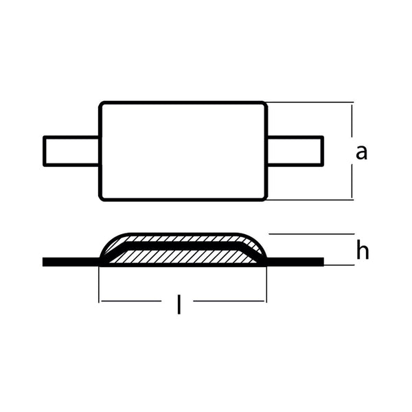 Tecnoseal Z4-ALAL Weld-on Hull Anode - Aluminium (with Aluminium Strap)