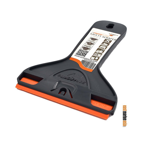 ScrapeRite SRTW6GPO Wide Plastic Razor Blade General Purpose Orange Replacement 6 Pack with W4-Wide Holder