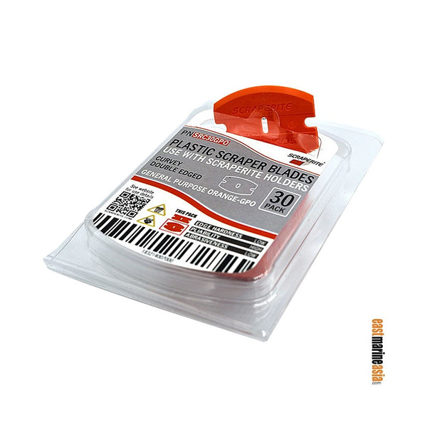 ScrapeRite Plastic Scraper Blades SRC30GPO - Curved General Purpose Orange