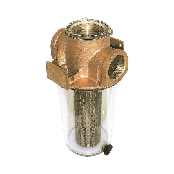 Groco ARG Series Bronze Raw Water Strainer with Clear Sight Glass - BSPP