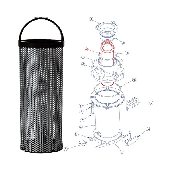 Groco ARG Series Replacement Strainer Basket - 304 Stainless Steel