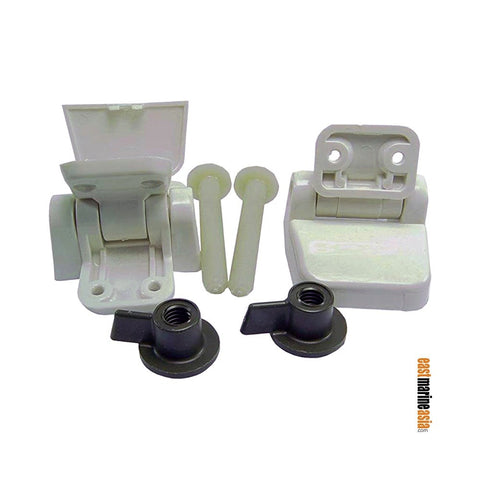 Jabsco 29098-2000 Hinge Set for Toilet Seat & Lid - Regular