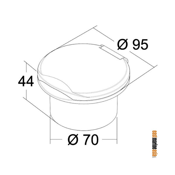 Osculati Classic Evo Shower Box (Bulkhead Mount) with Mizar Push-Button Shower Head
